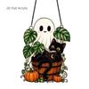 Pumpkin Cat Witch Ghost Pendant Decoration Colorful Window Hanging Decoration  Balcony