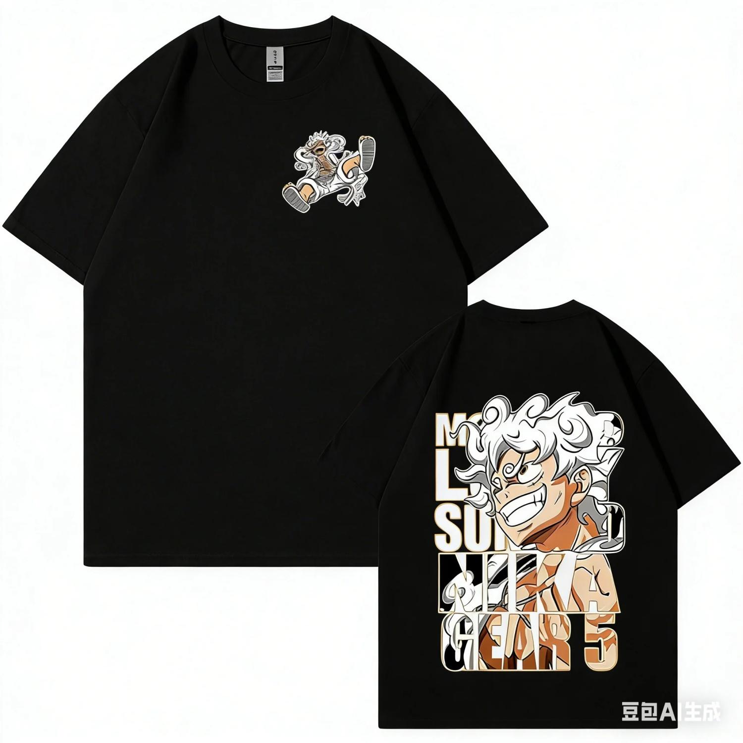

2026 New One Piece Men s and Women s Summer T-shirt Short Sleeves Shanks Japanese Anime Niche Tee Boy s Parent-child Clothes S чёрный
