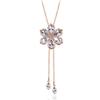 Korean Crystal Flower Sweater Chain Necklace - Long, Versatile for Autumn/Winter