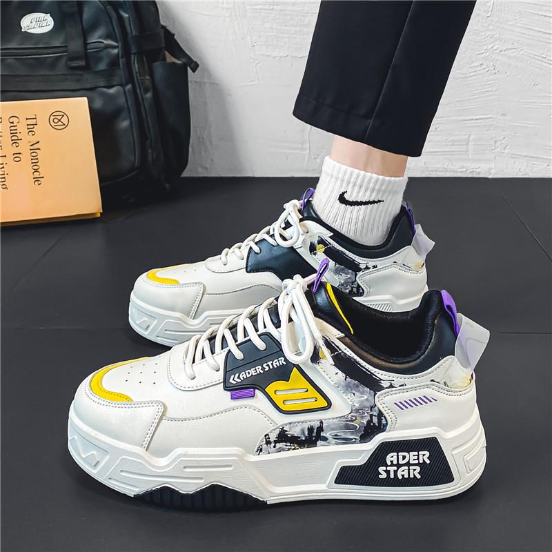 

Мужская обувь весенний дизайн чувство ниша универсальная повседневная обувь бренда tide для досок молодежная спортивная толстая подошва увеличивающая маленькие белые туфли tide 44