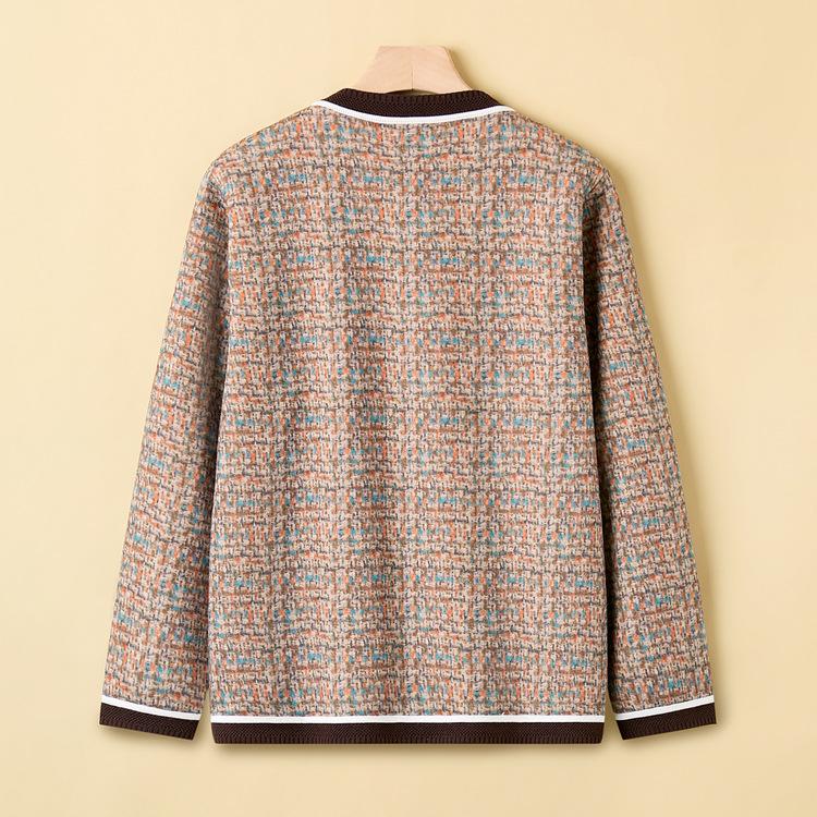 Middle-aged and Elderly Women's Grandma's Little Fragrant Wild Coat Mother's Short Coat Spring and Autumn New Casual Western Style Plus Size