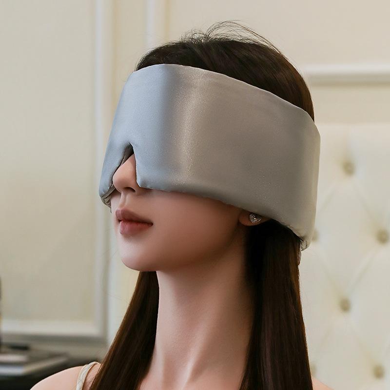 Comfortable Sleep Eye Patches for Deep Slumber Mulberry Silk Eye Mask for Travel - Soft Padded Full Cover Light Blocking