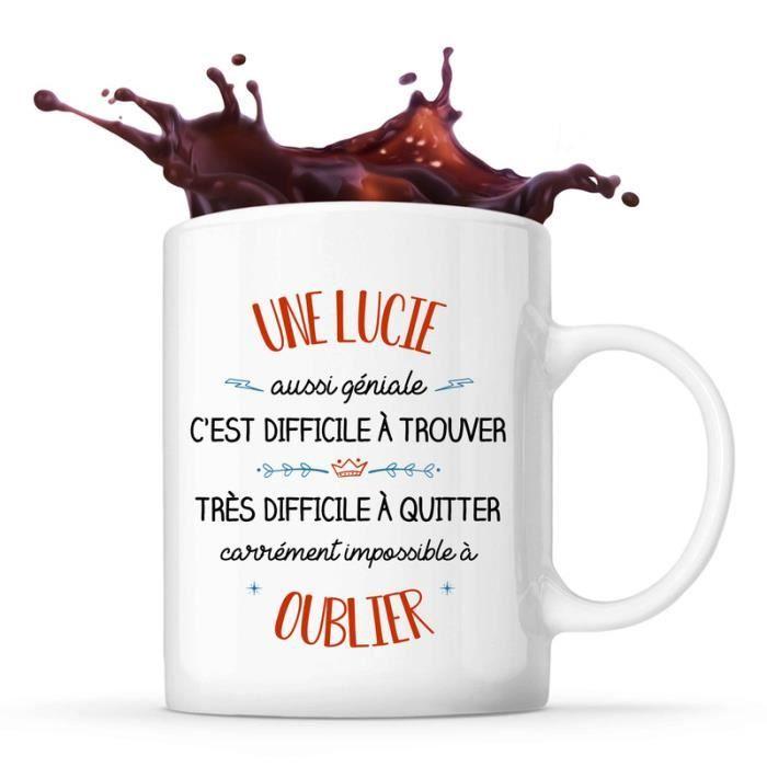 Mug - Une Lucie - Tasse Céramique - Imprimé Recto/Verso - 325 ml - Résistant Lave-Vaisselle