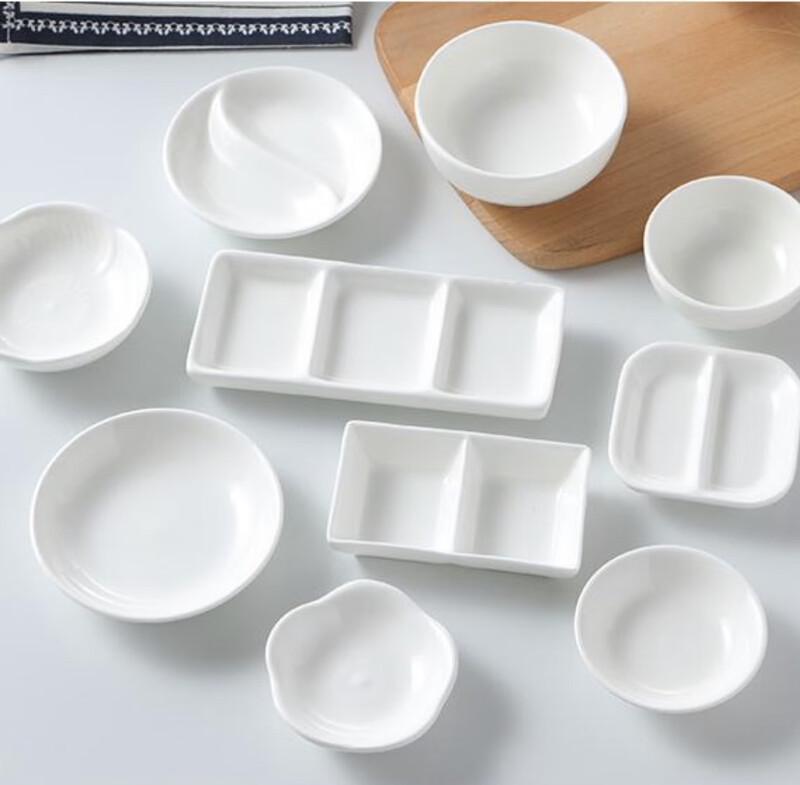 Zhaoran Japanese Style Ceramic 3-Compartment Sauce Dish