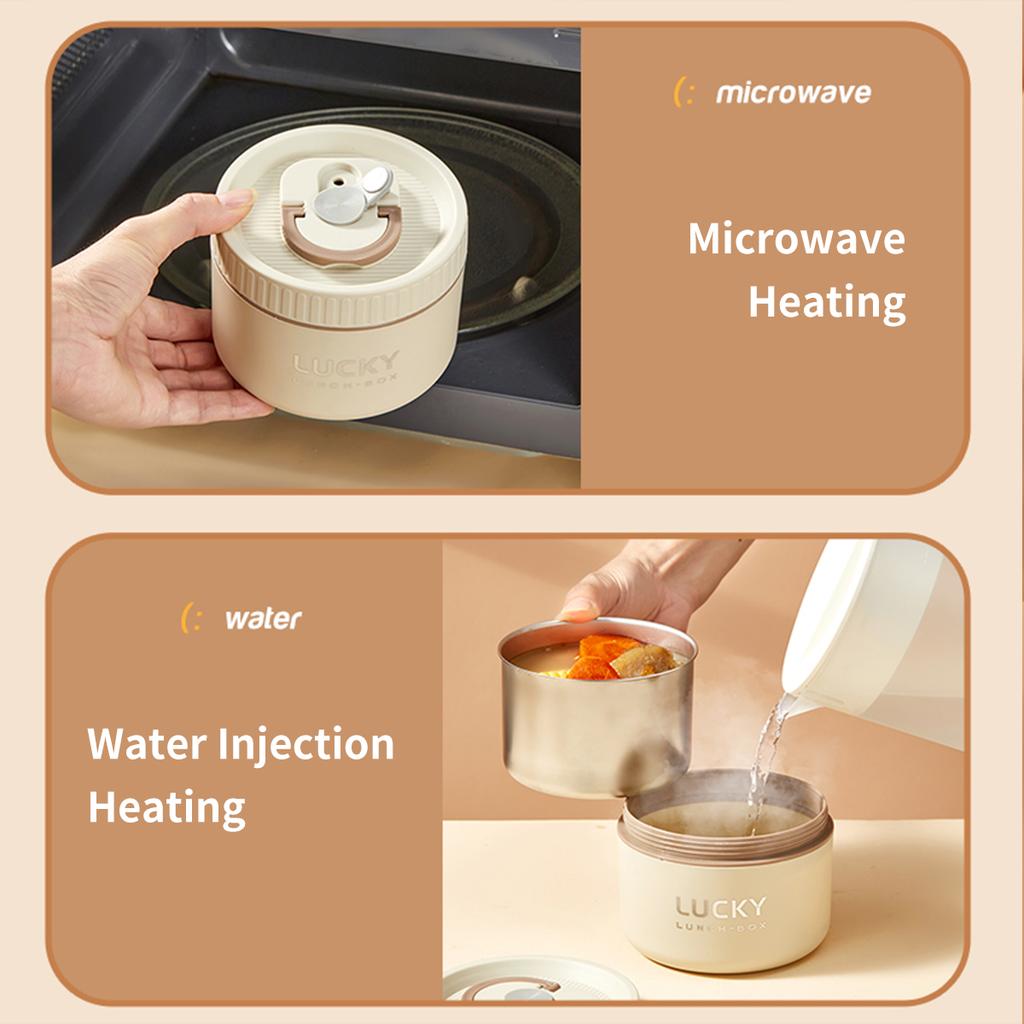 304 Stainless Steel Insulated Lunch Box With Handle Microwave Heatable Fruit Salad Food Container Bento Box Leak-proof