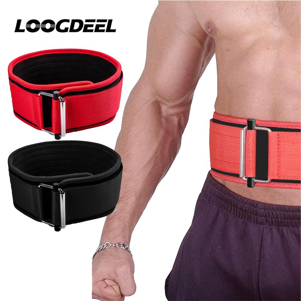 Loogdeel Selbstverriegelnde Schnalle Gewichthebergürtel Fitness Verstellbarer Nylon Trainingsgürtel Kreuzheben Kniebeugen Heben Rückenstütze