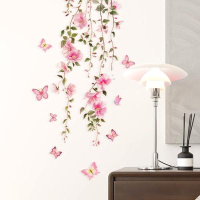 Flower Vine Wall Sticker Decal Decoration Housewarming Gift Reliable Decorative Peel and Stick
