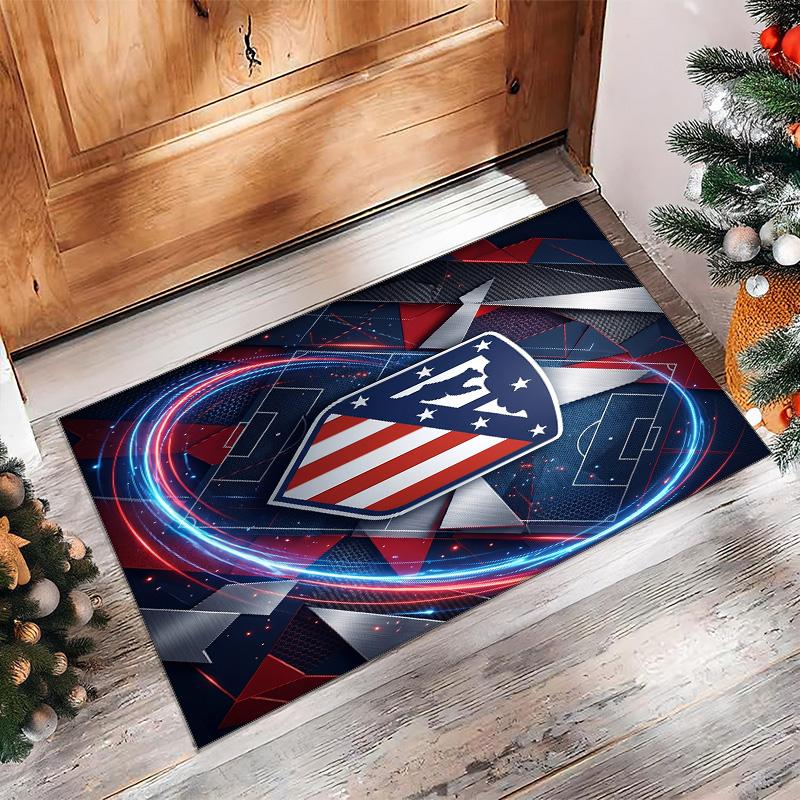 Atletico Madrid Printed Flannel Area Rug Non Slip Soft Polyester Floor Carpet Indoor Decor Mat for Bedroom Living Room Sofa Game Room Home Decoration
