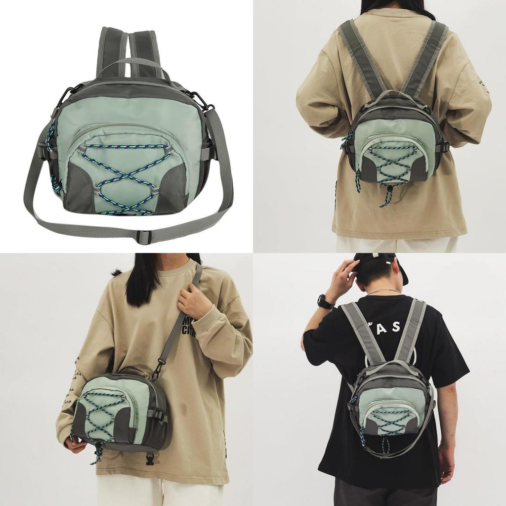 Trendy Street Style Gray Nylon Backpack For Women Casual Single Shoulder Bag