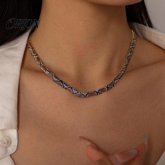 Fashionable Metal Necklaces Snake Print Choker Necklace, Women Gothic Serpent Statement Durable Lobster Clasp Necklace Choker, Punk for Halloween