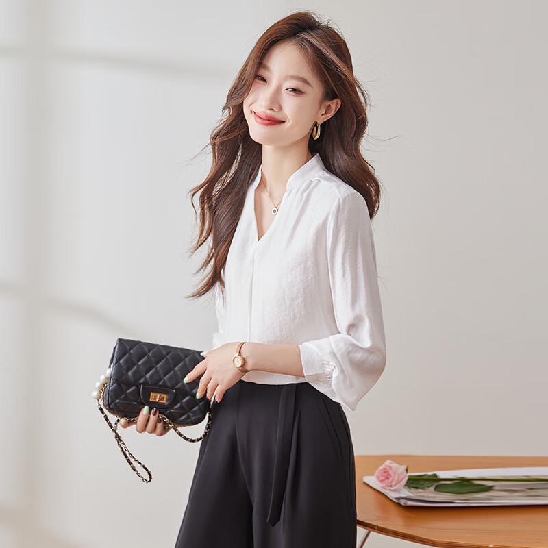 Tluoman Elegant V-Neck Long Sleeve Blouse
