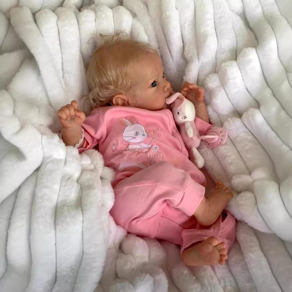 18 Inch Full Body Silicone Reborn Baby Girl Dolls Bettie Real Looking Newborn Doll Finished 3D Painted Skin with Visible Veins Doll Muñeca Bebe Reborn