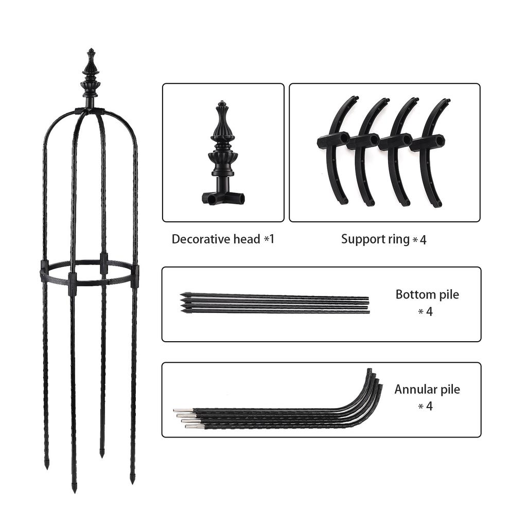 Outdoor 8mm Diameter Support Frame for Home Use, U Shaped Climbing Plant Stand for Roses 8mm Pipe Diameter (circle