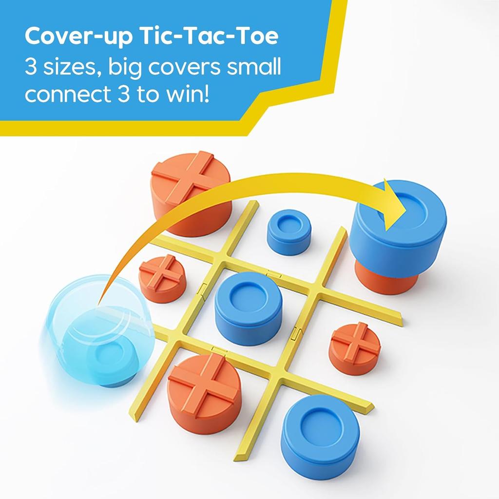 Tic-tac-toe Bolt Toy, Original 3-in-1 Handheld Puzzle Console, Portable Travel Game Suitable for In-car Use, Board Game for Children and Adults