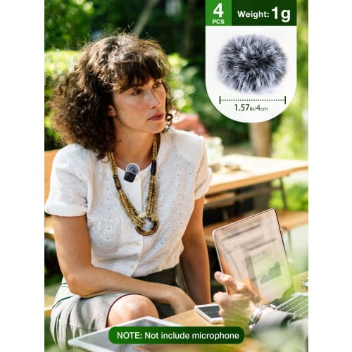 Furry Microphone Windscreen for DJI Mic Mini - Microphone Wind Muff for DJI Mini Reduces Wind Noise and Keeps Your Microphone Clean (Gray)