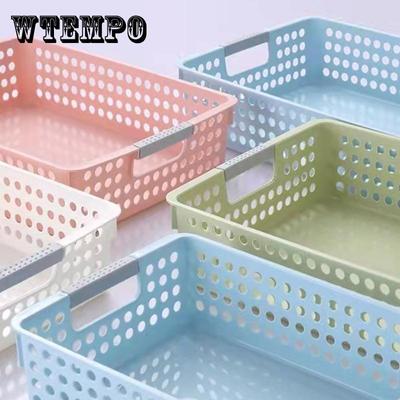 4PCS Desktop Plastic Storage Basket Kitchen Sundries Storage Box Toy Storage Box Home Storage Small Basket Bathroom Toiletries Storage Basket