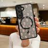 Colorful Flowers Magnetic Case For Samsung Galaxy S24 S23 Ultra Plus S23 FE S22 For Magsafe Wireless Charge Acrylic Phone Cover