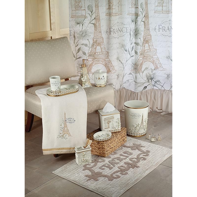 Avanti Linens - Bath Towel, Soft  Absorbent Cotton Towel (Paris Botanique Collection, Ivory) 50.00   x 27.00