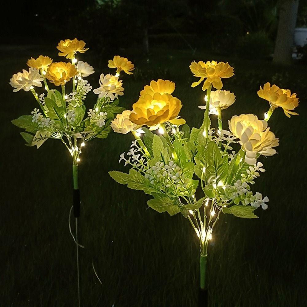 7 Heads LED Simulation Flower Lights Colorful Solar Lawn Lights Solar Lotus Flower Lights  Patio