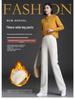 Women's Chenille Wide-Leg Corduroy Pants, Fleece-Lined Lambswool, Autumn/Winter 2023 Collection