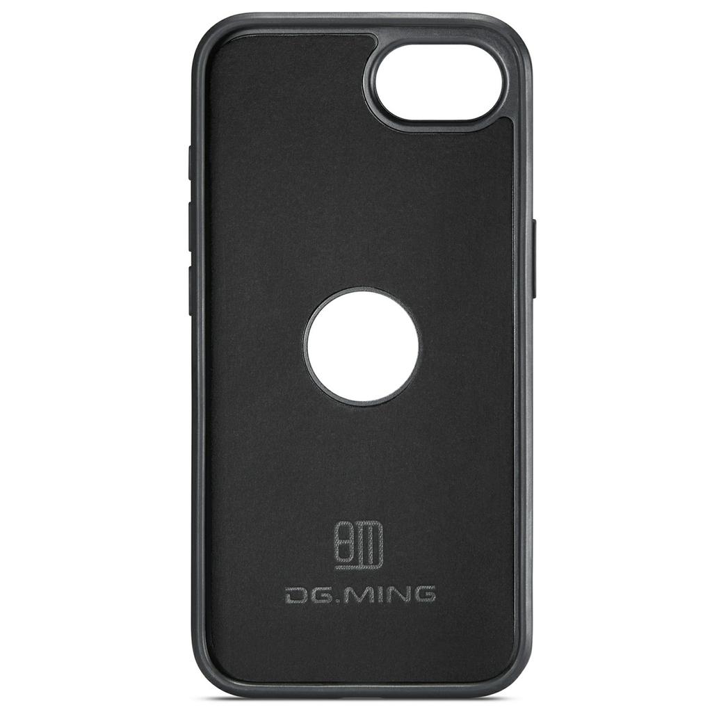 DG.MING For iPhone 16e Case Anti-Drop Leather Coated PC+TPU Phone Back Cover