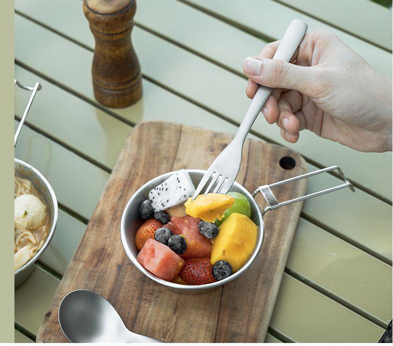 A1R Stainless Steel Camping Set: Portable Snow Cup & Folding Bowl for Outdoor Picnic & Mountaineering