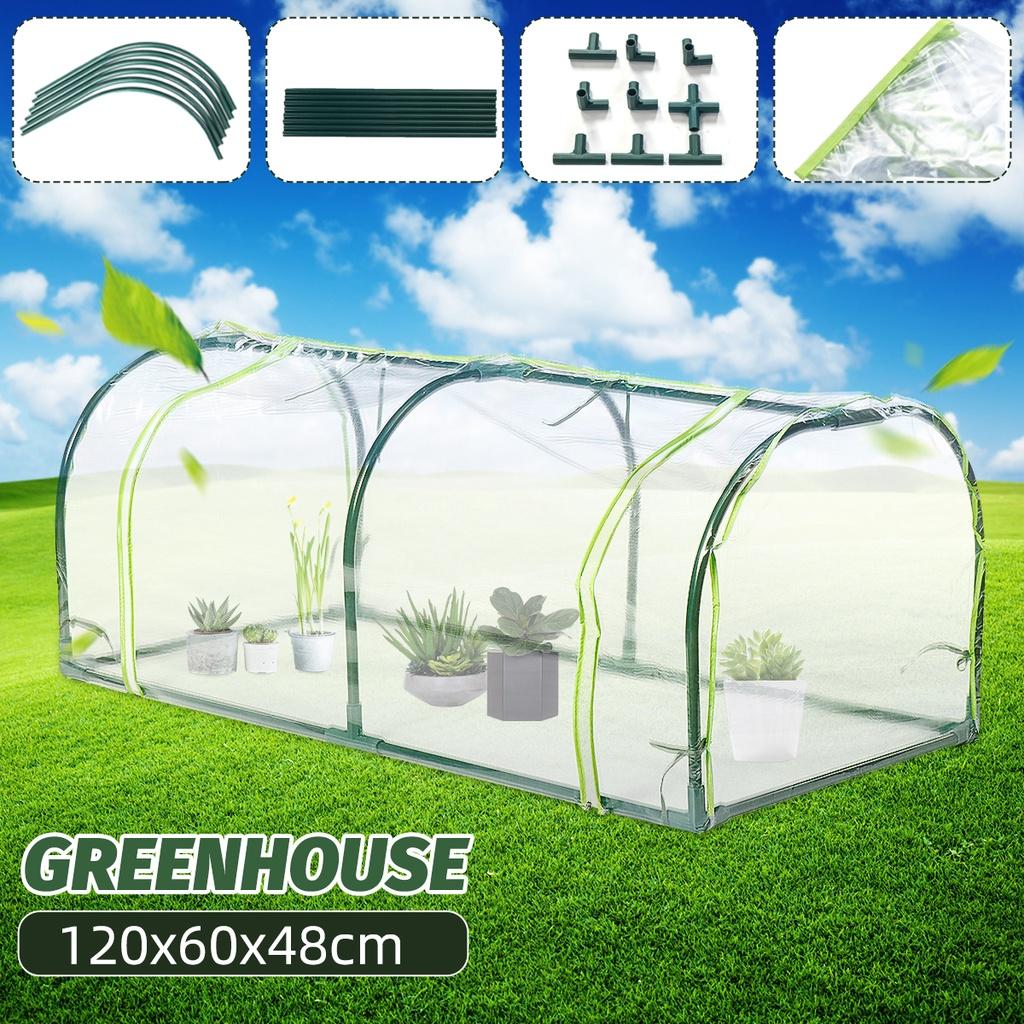 Iron+PE Mini Outdoor Greenhouse Tunnel Flowers Plants Gardening Shelter Winter Rainproof Sun Shade Garden Greenhouses Canopy Kit Awning Random New