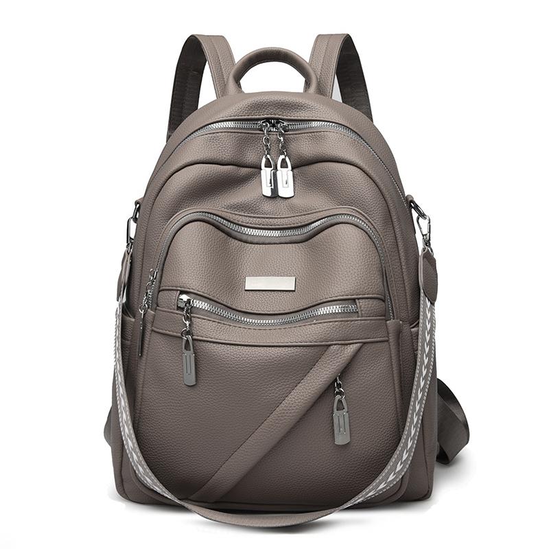 PU Backpack Women's Large Capacity Travel Backpack Multi-function Shoulder Bag