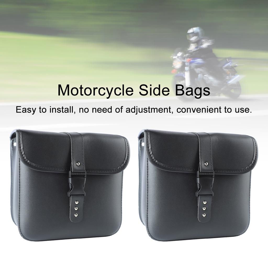 1Pair Motorcycle Saddlebags Waterproof Wear Resistant PU Leather Side Tool Bag for Motorbike