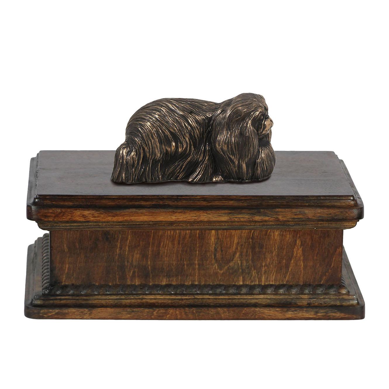 

Pekingese, Pekinese, Peke - urn for dog ashes, classic urn with a statuette, elegant urn with a dog by Art-Dog brand