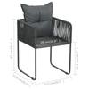 7 Piece Outdoor Dining Set PVC Rattan Black