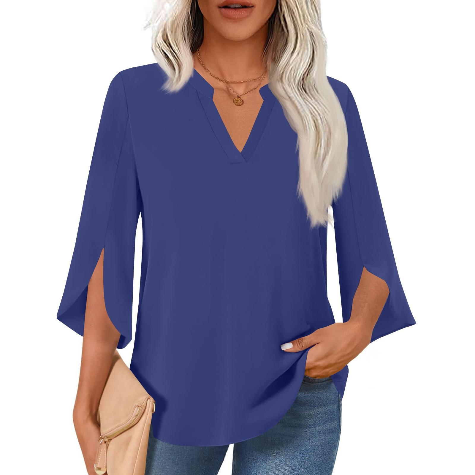 

Women s Fashionable V-neck Loose Top M