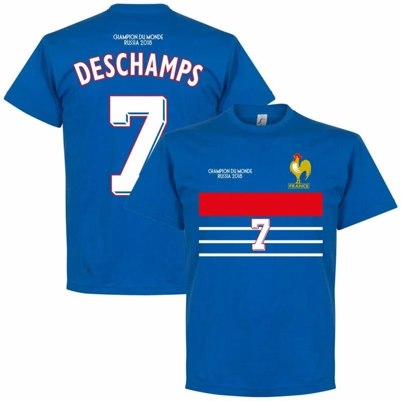

France Champions 98 Retro Deschamps 7 Cotton Printed T-shirt Men and Women Fashionable and Casual Football Enthusiast T-shirt 4XL