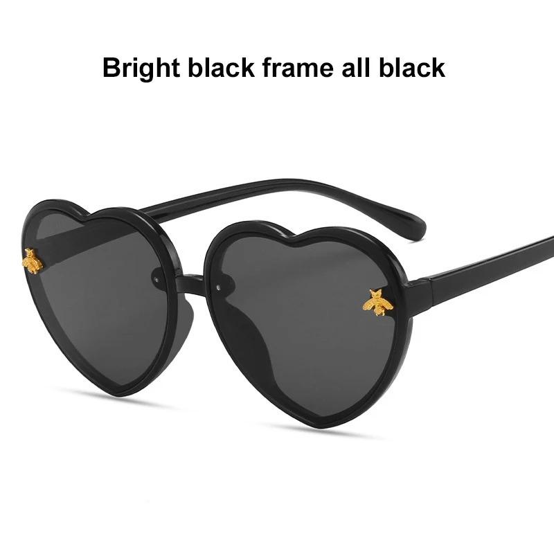 Fashion Heart-Shape Sunglasses for Girls Boys Cute Cartoon Flower Sun Glasses Outdoor Sun Protection Children Lovely Glasses