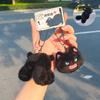 Angry Jinnew Creative Toothed Cat With Magnetic Attraction Keychain Bag Earphone