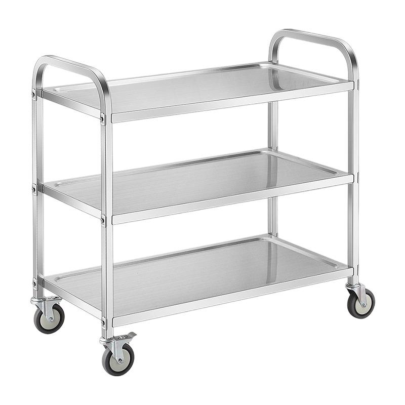 Stainless Steel Multi-Layer Serving Trolley for Restaurants and Hotels