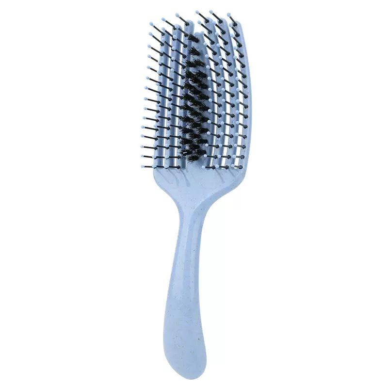 Pig Bristle Fluffy Styling Six-Claw Straightening Hollow Rib Massage Comb