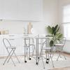 Dining Set - vidaXL - Foldable - 1 Table and 4 Chairs - MDF - Oak and Silver Color