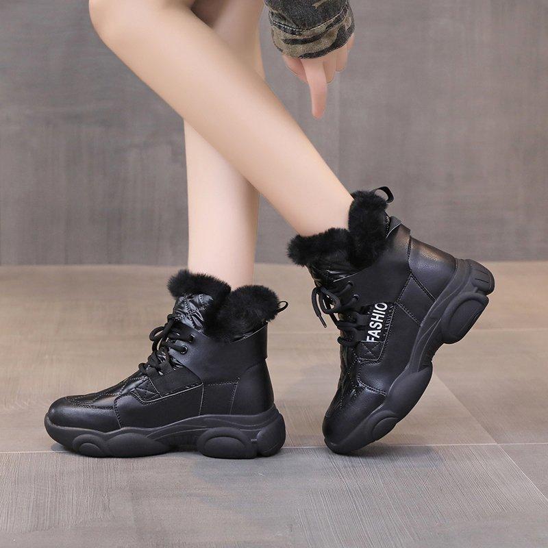 Women's Snow Boots Winter New Plush Warm Cotton Shoes Waterproof Thickened Non Slip Cotton Boots