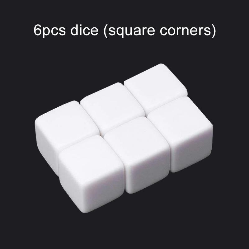 

6/10pcs 16mm Blank Dice Smooth Acrylic Writable Free DIY Gathering Indoor Desktop Game Props Game Dice Round Square Corners TMZ