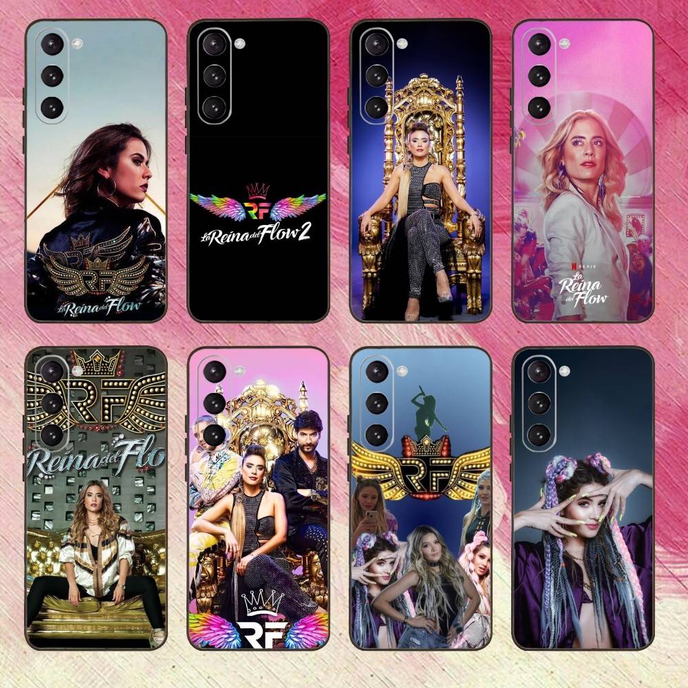 Q-Queen of Flow La Reina Del Flow-ES Phone Case For Samsung Galaxy A73,A72,A71,A70,A53,A52,A51,Soft Silicone Black Cover