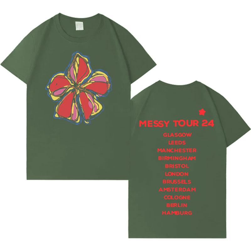 

Singer Olivia Dean Messy Tour Tshrit Fashion Short Sleeve Tee Mens Womens Oversized Gothic Cotton Casual Cozy Tshrits Fans Gift 3XL