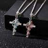 Men's Diamond Cross Necklace - Serpent Charm Long Chain - Trendy Classic Versatile Accessories for Men