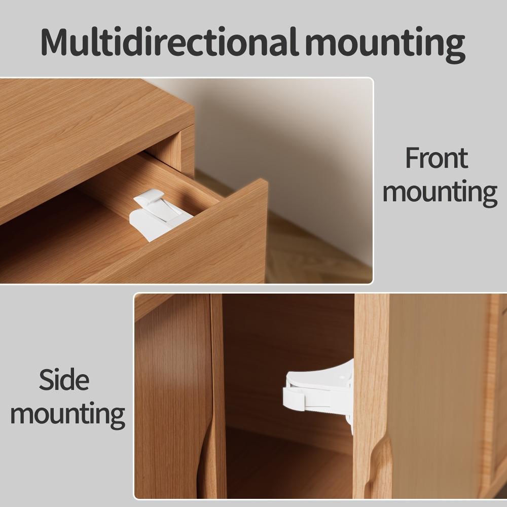 2/4 Locks + 1 Key, Child-Proof Magnetic Locks for Cabinets And Drawers, Invisible Multifunctional Locks.