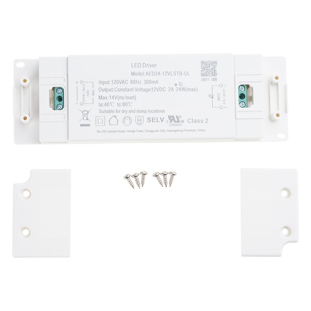 LED Dimmable Driver 12V 24W Dimming LED Power Supply Constant Voltage Adapter LED Driver for Light Bulbs Cabinet Lights