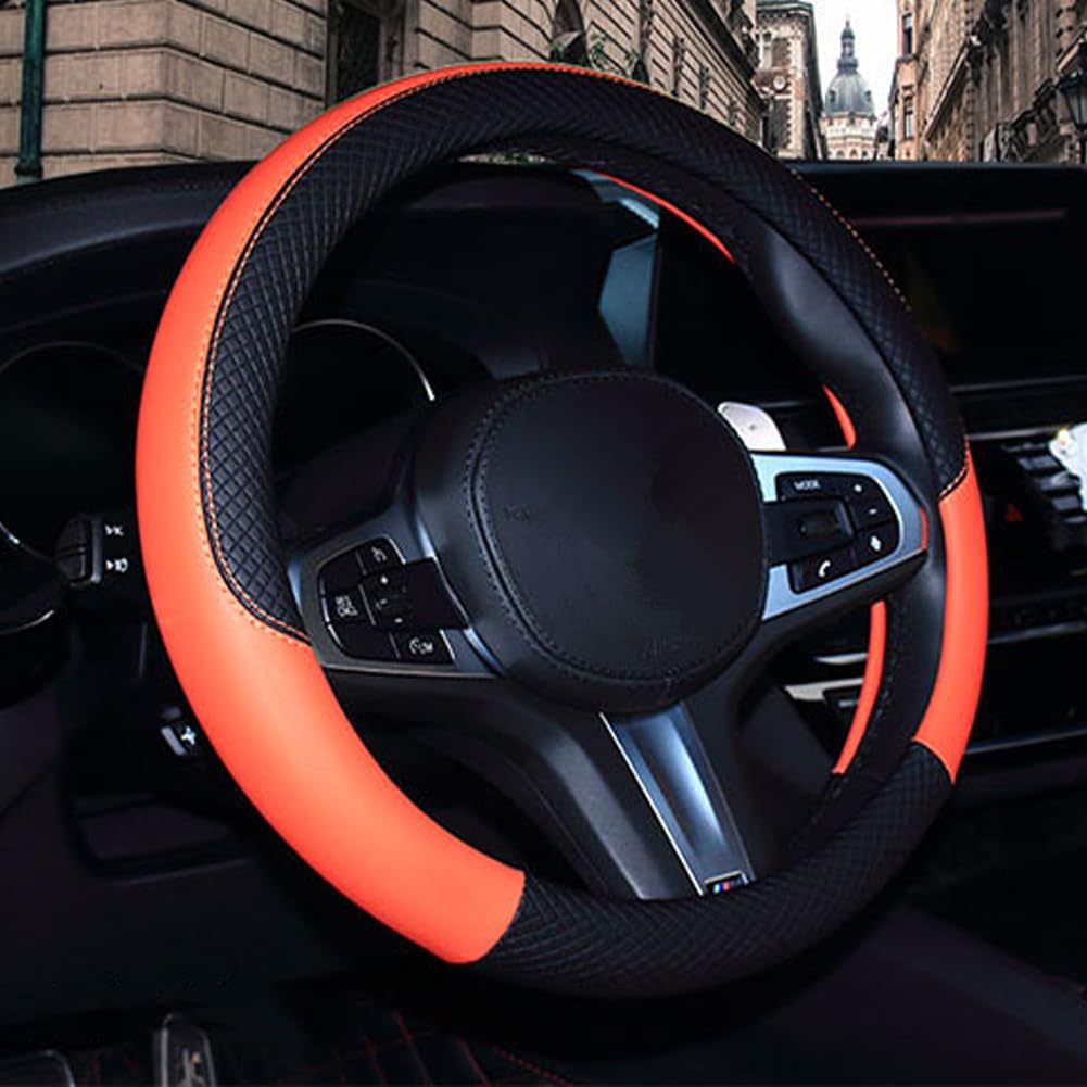 HUACHENG Lenkradabdeckung für kleines echtes Universal geeignet für normalen Lenkradschutz Kundenspezifisches Innenraum-Autozubehör Autos, Größe,