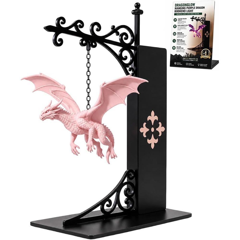 Vintage Dragon Bookshelf Lamp Purple Bookshelf Lamp Ambient Lighting Bookshelf Ghost Light Library