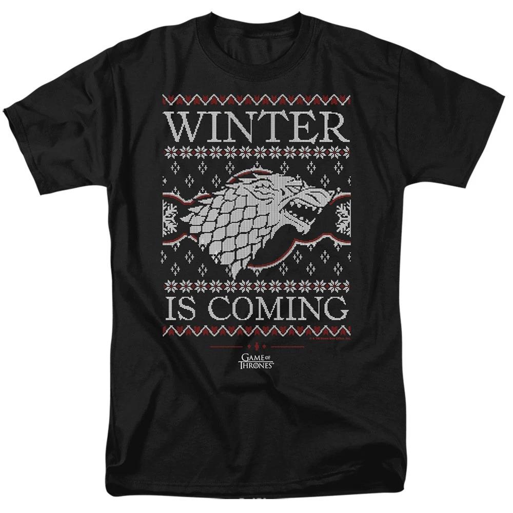 Game Of Thrones - Winter Is Coming Ugly Christmas - Adult Unisex T-Shirt - Black M