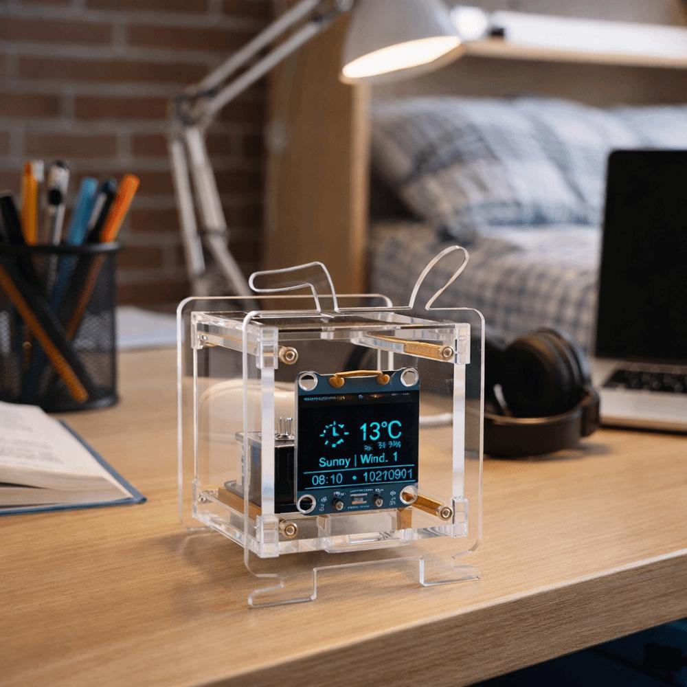 0.96 Inch OLED Display Digital Clock Kit Multifunctional Weather Clock  Fun DIY Project