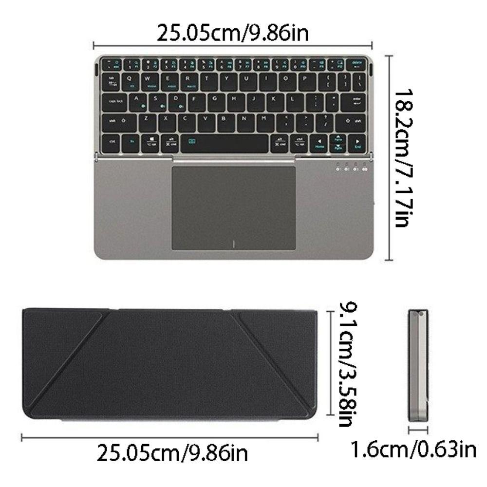 Bluetooth 5.3 Wireless Bluetooth Keyboard Universal Detachable Foldable Keyboard Compact Ergonomic Rechargeable Keyboard